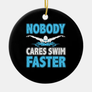 Aquatic Sport Simma Coach Practice Swimmer Swimmin Julgransprydnad Keramik