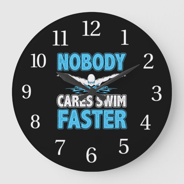 Aquatic Sport Simma Coach Practice Swimmer Swimmin Stor Klocka (Framsida)