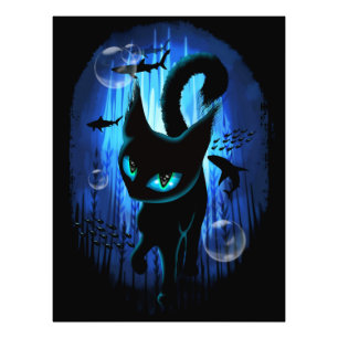 Aquaticat - Surreal Cat in Deep Ocean Fantasy Fototryck