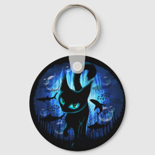 Aquaticat - Surreal Cat in Deep Ocean Fantasy Nyckelring