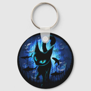 Aquaticat - Surreal Cat in Deep Ocean Fantasy Nyckelring