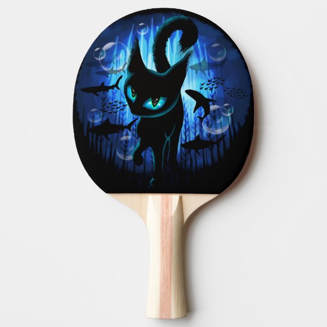 Aquaticat - Surreal Cat in Deep Ocean Fantasy Pingisracket (Framsidan)