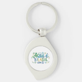 Aqui e Brasil com S Culture Swirl Silverfärgad Nyckelring