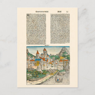 Aquileia Italien Nuremberg Chronicle Medieval Bok Vykort