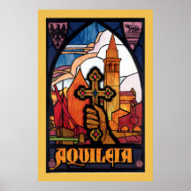 Aquileia Vintage Italy Travel Poster
