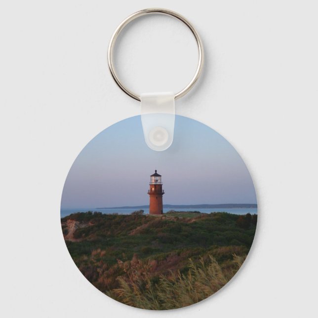 Aquinnah Sunset och Lighthouse Keychain Nyckelring (Framsida)