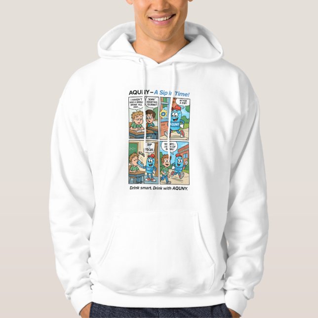 AQUNY - En sipp i tiden! Funny Hydration Hero hodd Hoodie (Framsida)