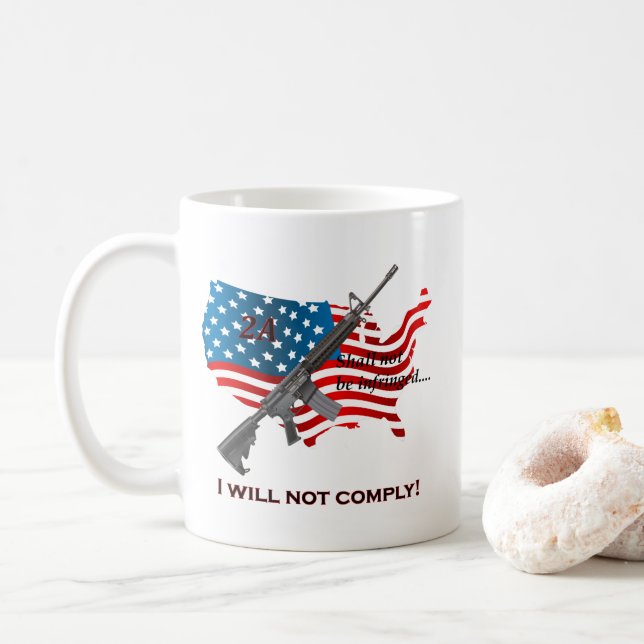 AR15 Jag kommer inte att uppfylla ska inte överträ Kaffemugg (Med munk)