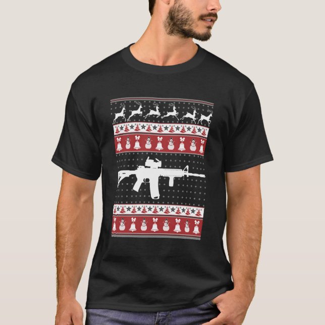 Ar15 Ugly Sweater Julafton till jul T Shirt (Framsida)