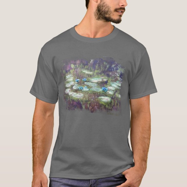 ** AR23 Monet Lily Dynors Pond Abstrakt Classic T Shirt (Framsida)