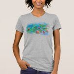 ** AR23 Monet Lily Dynors Pond Angel Cherub Grått T Shirt<br><div class="desc">GRÅTT GRÅTT KVINNORS KORTÄRMAD Classic Monet Painting of vatten lily and pond. Monet Lilies/ Lotus är turkos Rosa. Om man tittar närmare finns det en ram ovan med cherub änglar. Energetiskt utökad Elegant Feminin romantisk Blommigt som målar upp konstnärlig, unik Kreativ Modern och romantisk Vintage. (SEARCH AR23 för liknande formgivning)...</div>