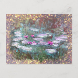 ** AR23 Monet Lily Dynors Pond Glitter Vykort