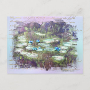 ** AR23 Monet Lily Dynors Pond Old Guld Handwrite Vykort