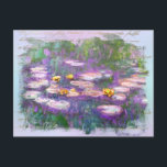 ** AR23 Monet Lily Dynors Pond Old Handwrite Postc Vykort<br><div class="desc">POSTCARD POST-KORT ) Klassisk Monet med gammal faux Guld-handskrift och en subtle Rainbow Pastel-bakgrund. Bakgrunden är mjuk pastel och regnbåge i färg. Energetiskt utökad Elegant Feminin Romantic Ephemera Blommigt Painting Artistic Unique Kreativ Modern och Romantic Vintage Gamle (SEARCH AR23 för liknande design) Det är en Shabby chic, kvinnlig flickdesign. Denna...</div>