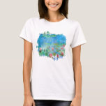 ** AR23 Monet Lily Dynors Pond Painting T-Shirt<br><div class="desc">Vita KVINNORS KORTÄRMAD Classic Monet och vatten liljepond. Monet Lilies/Lotus är Rosa. Energetiskt utökad Elegant Feminin romantisk Blommigt som målar upp konstnärligt unikt Kreativ Modern och romantisk Vintage. (SEARCH AR23 för liknande design) Det är ett Land-Shabby chic, ett feminin-giroprojekt. Denna design är Romantisk Vintage Rustic Feminine Girly, Fransk Paris Land...</div>