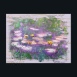** AR23 Monet Lily Dynors Pond Vintage Handskrift Vykort<br><div class="desc">POSTCARD POST-KORT ) Gammal Monet-Vintage Guld Handskrift och en subtil pastellbakgrund för Regnbågar. Bakgrunden är mjuk Pastel LAVENDER-LILA i färg. Energetiskt utökad Elegant Feminin Romantic Ephemera Blommigt Painting Artistic Unique Kreativ Modern och Romantic Vintage Gamle (SEARCH AR23 för liknande design) Det är en Shabby chic, kvinnlig flickdesign. Denna design är...</div>