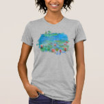 ** AR23 Monet Lily Pad Pond Painting Grått T-Shirt<br><div class="desc">GRÅTT / GRÅTT KVINNORS KORTÄRMAD Classic Monet och vatten liljepond. Monet Lilies/Lotus är Rosa. Energetiskt förbättrad Söt av Elegant Feminin Romantic Ephemera Blommigt Painting Artistic Unistic Kreativ Modern och Romantic Vintage design. (SEARCH AR23 för liknande formgivning) "The is a Land Shabby chic, Feminine Girly Design". Denna design är Romantisk Vintage...</div>