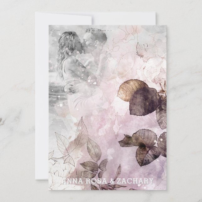 *~* AR26 Ephemera QR Victorian OSA PHOTO Bröllop Inbjudningar (Framsida)