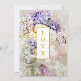 *~AR26 Garden Flowers Bouquet QR OSA Bröllop Inbjudningar