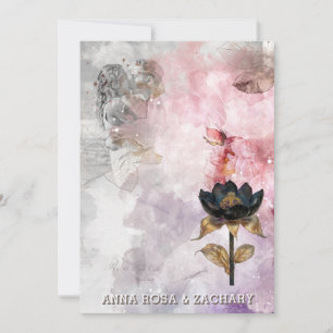 *~* AR26 Rosa 30 QR Victorian OSA PHOTO Bröllop Inbjudningar