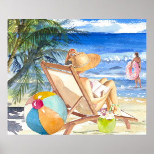*~* AR29 Flickor Kvinnor Handflatan Tropical Exoti Poster