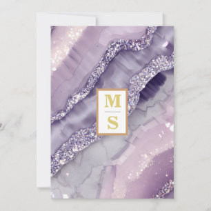 *~ AR66 RSVP LAVENDER Silver QR Initialer Bröllop Inbjudningar