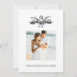 *~* AR6 Victorian QR PHOTO OSA Bröllop Cherub Inbjudningar