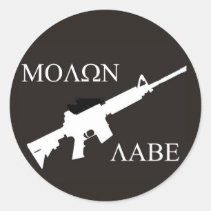 AR-15 Molon Labe Runt Klistermärke
