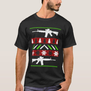 Ar-15 Rifle Ugly God Julsötare - Funny Gun Lon T Shirt