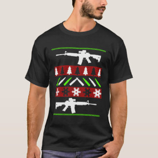 Ar-15 Rifle Ugly God Julsötare - Funny Gun Lon T Shirt