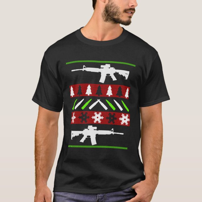 Ar-15 Rifle Ugly Gun T Shirt (Framsida)