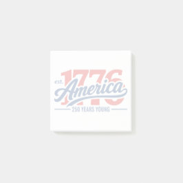 År 1776 Amerika 250 år ung självständighetsdagen Post-it Block
