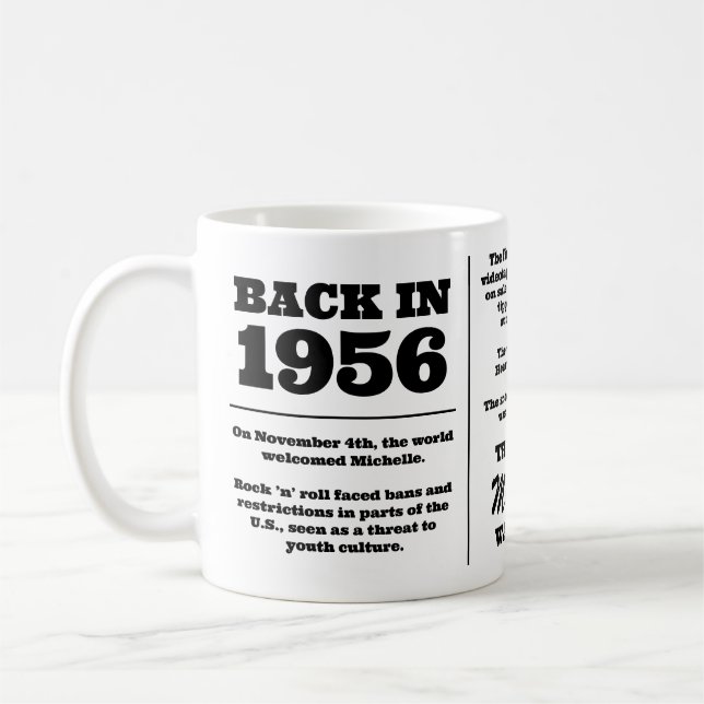 År 1956, Ditt Namn År Du Föddes Kaffemugg (Vänster)