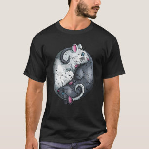 År 2012 för kinesiska nyåret Råtta Ying Yang Lyckl T Shirt