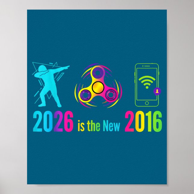 Är 2016 Retro Nostalgi Vines Decennium Poster (Framsidan)