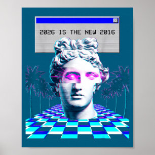 Är 2016 Vaporwave Glitch Staty Aesthetic Poster