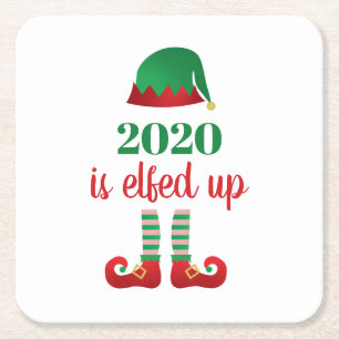 År 2020 är slut på julklappen underlägg papper kvadrat