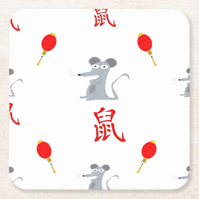 År 2020 i Råtta Underlägg Papper Kvadrat (Framsidan)