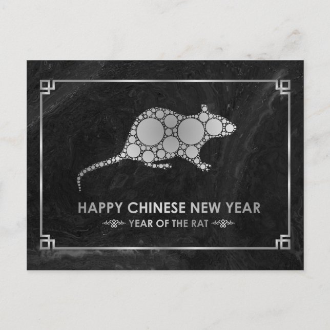 År 2020: Vita Metall Råtta Helg Vykort (Framsida)