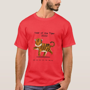 År 2022: Cute Zodiac Animal Red T Shirt