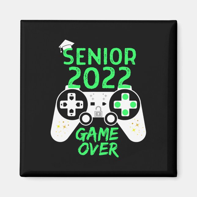 År 2022 Senior TV-spel Över Skolan Gamer Grön Magnet (Framsidan)