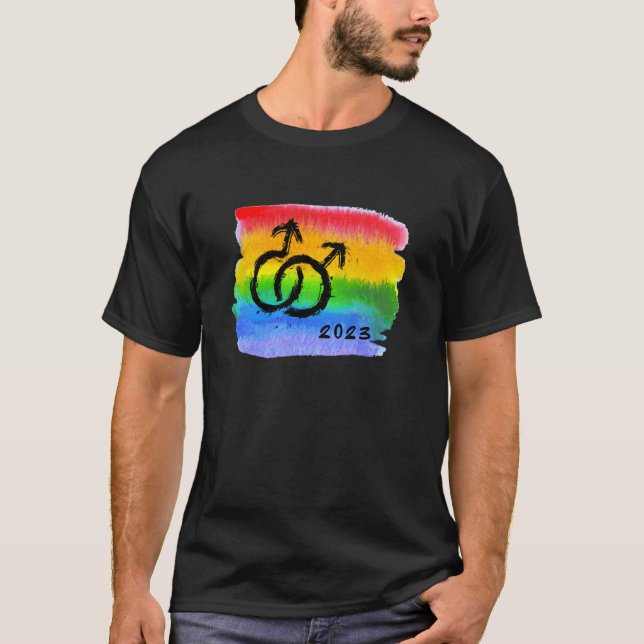 År 2023 för homosexuella manar Pride CSD homosexua T Shirt (Framsida)