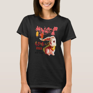 År 2023 för kaninens nyårskedjor i Lycklig T Shirt