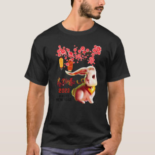 År 2023 för kaninens nyårskedjor i Lycklig T Shirt