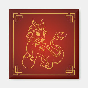 År 2024: Kinesisk zodiak Magnet