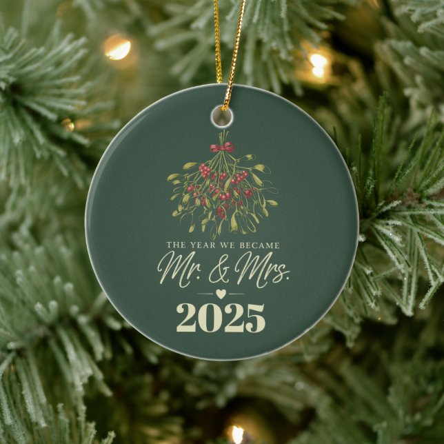 År 2025 blev vi herr & fru 2025 Personlig Julgransprydnad Keramik (Träd)