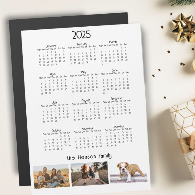 År 2025, kalender 3, familjens fotokollage Magnet (Skapare uppladdad)