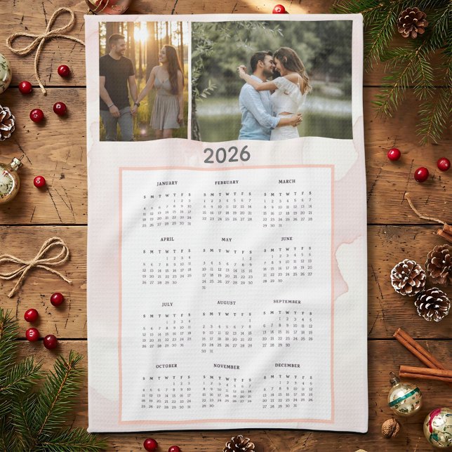 År 2026 Anpassad Fotokalender Kökshandduk (Skapare uppladdad)