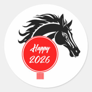 År 2026 för hästen runt klistermärke