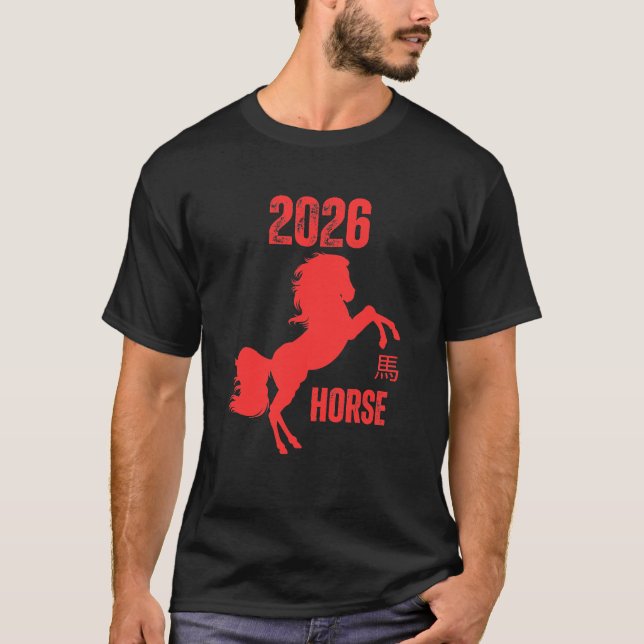 År 2026 för hästen t shirt (Framsida)